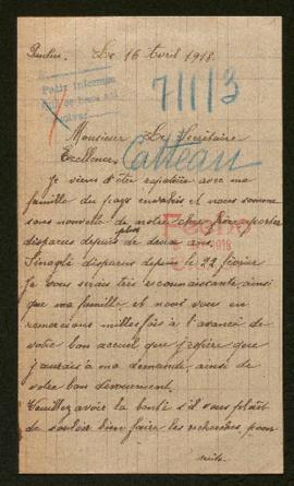 Expediente de Aimable Catteau