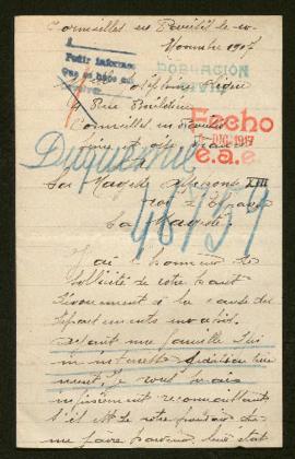 Expediente de Constant Duquenne y esposa