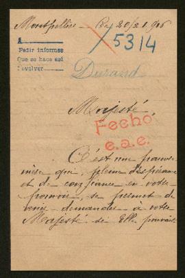 Expediente de André Casimire Durand