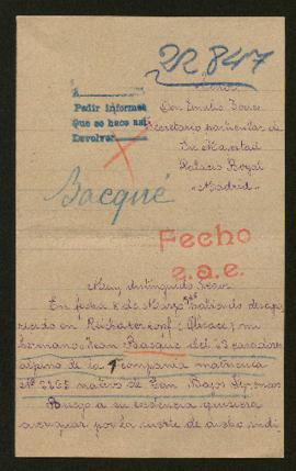 Expediente de Jean Bacqué