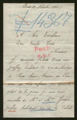 Expediente de la familia de Juliette Duron Géoffroy