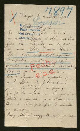 Expediente de Henri Léon Cousin