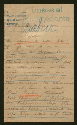 Expediente de Paul Ferdinand Barbier