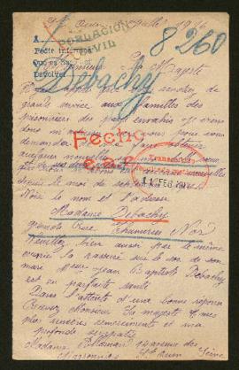 Expediente de madame Jean Baptiste Debachy