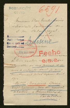 Expediente de la familia de Buisine Vandenbrouck