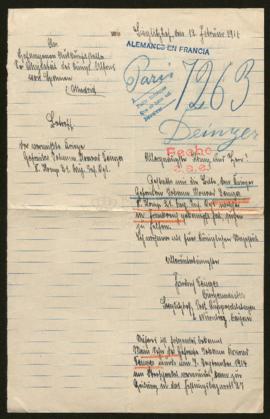 Expediente de Johann Konrad Deinzer