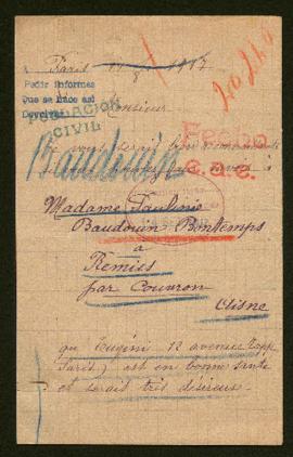 Expediente de Paulinie Baudoin Bontemps