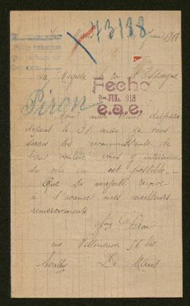 Expediente de Jules Piron