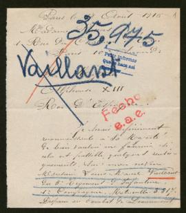 Expediente de Louis Marcel Vaillant