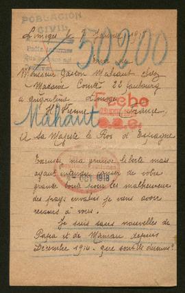 Expediente de la familia Mahaut Lefranc