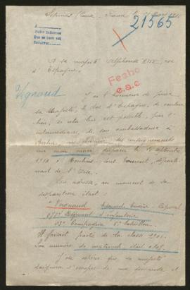 Expediente de Edmond Eugène Vergnaud