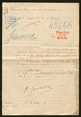 Expediente de Amélie Jeanne y del militar Georges Jeanne