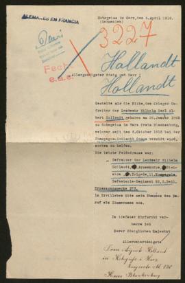 Expediente de Wilhelm Karl Albert Hollandt