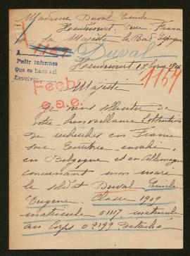 Expediente de Emile Eugène Duval
