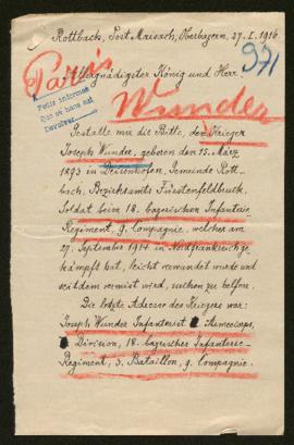 Expediente de Joseph Wunder