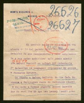 Expediente de Berthe Collette, la familia Renard-Carette y el militar Marcel Duminil