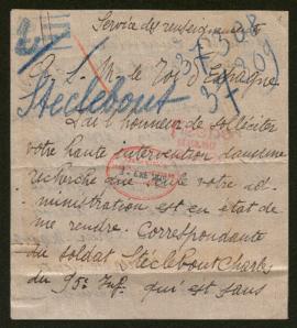 Expediente de la familia Stéclebout Herbaut y Céline Stéclebout Delenoi