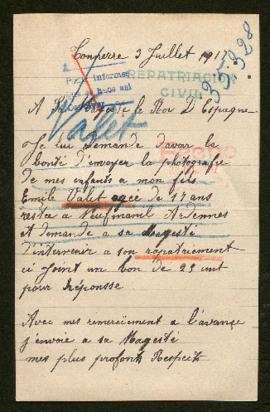 Expediente de Emile Valet