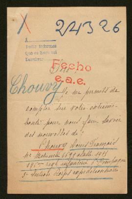 Expediente de Louis François Chouvy