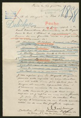 Expediente de la familia Delécluse-Pillion