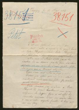 Expediente de Marie Marthe Petit Devie y Denise Fricotteau