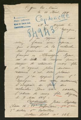 Expediente de Jean Baptiste Capdeville