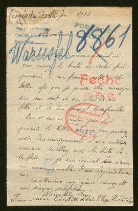 Expediente de la familia Warusfel Dangletterre, Cécile Decq Warusfel e hijas y Rosalie Desaulty W...