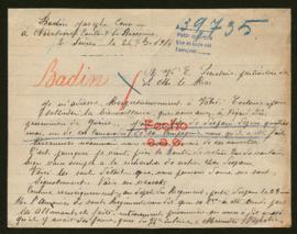Expediente de Victor Joseph Auguste Badin