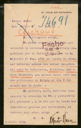 Expediente de Hilarion Laurent Couchoud