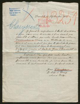 Expediente de madame Jean Claeyssens y su hijo