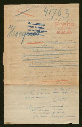 Expediente de la familia de Fernand Hocquet