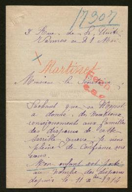 Expediente de Joseph Martinet
