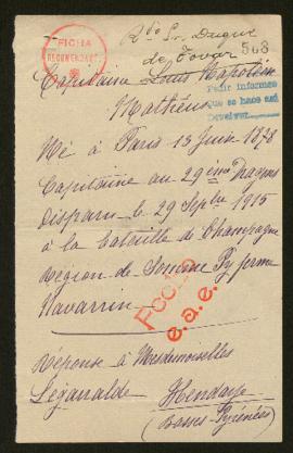 Expediente de Louis Napoleón