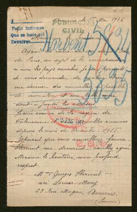 Expediente de la familia Mary y Georgina Harvent Senocq