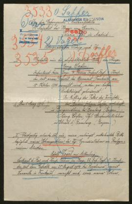 Expediente de Georg Saffer,  Adolf Vogel y  Peter Dörfler