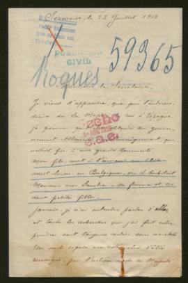 Expediente de madame Paul Roques y sus hijas