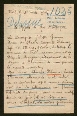 Expediente de Charles Auguste Delassue