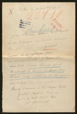 Expediente de Charles Louis Guichard