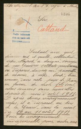 Expediente de François Joseph Cattaud