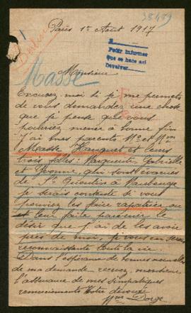 Expediente de la familia Masse Hanquet