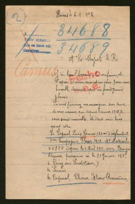 Expediente de Louis Gustave Camus y Eléonor Alexis Renaudin