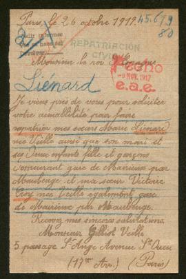 Expediente de Marie Liénard Veille y familia y Victoire Croy Veille