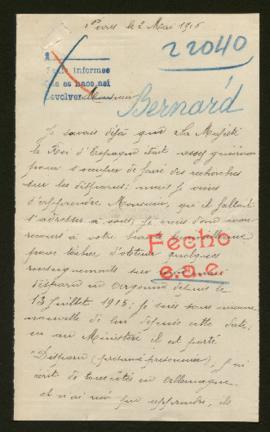 Expediente de Marcel Raymond Eugène Bernard