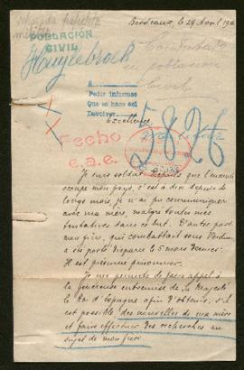 Expediente de Clotilde Huylebroeck y Victor Huylebroeck