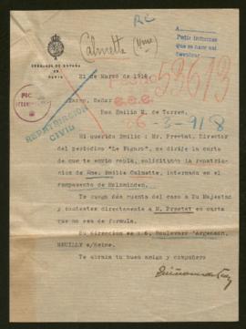 Expediente de Emilie Calmette de la Salle