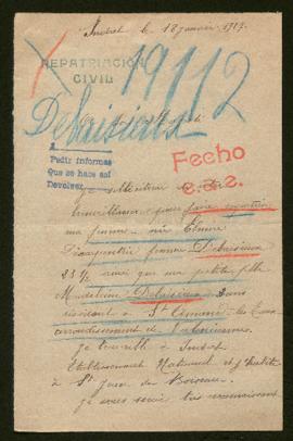 Expediente de la familia Debaisieux Descarpentrie