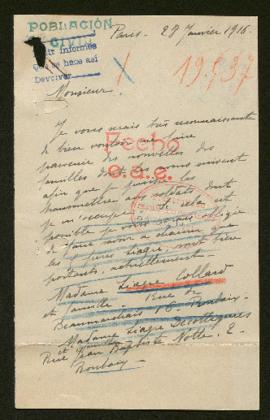 Expediente de mesdames Liagre Collard, Liagre Decottignies y Liagre Debrée y sus familias