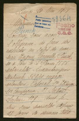 Expediente de Mari Eugène Corneille Punck