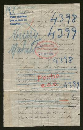 Expediente de madame Mahut Huet y Alice Nourry Lallerment