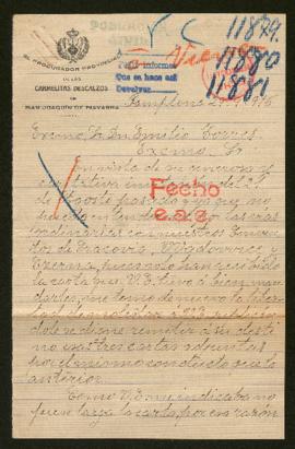 Expediente de remisión de cartas a los conventos de Cracovia, Wadovice y Czerna